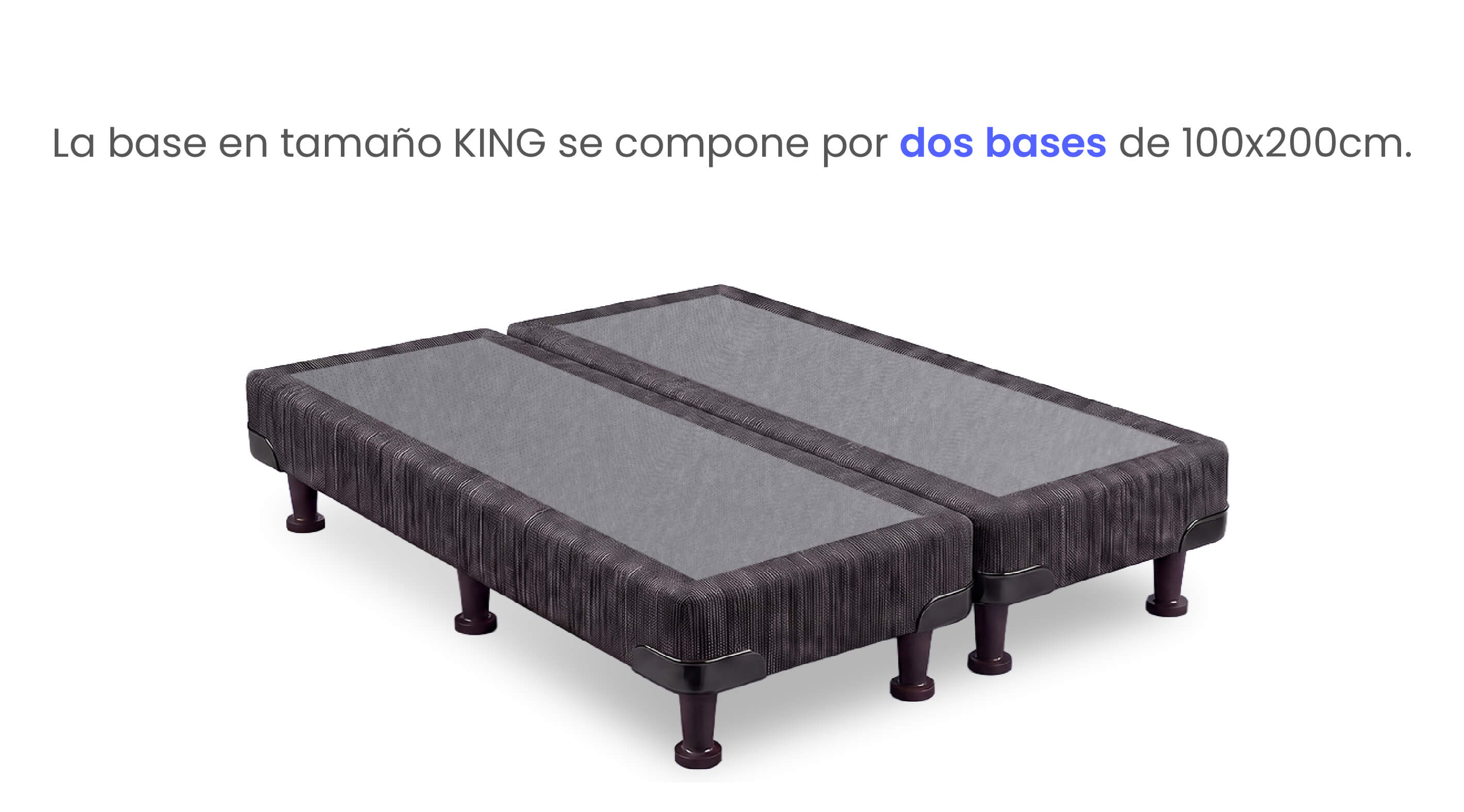 Base Beautyrest Black King dividida en dos bases de 100 x 200 cm