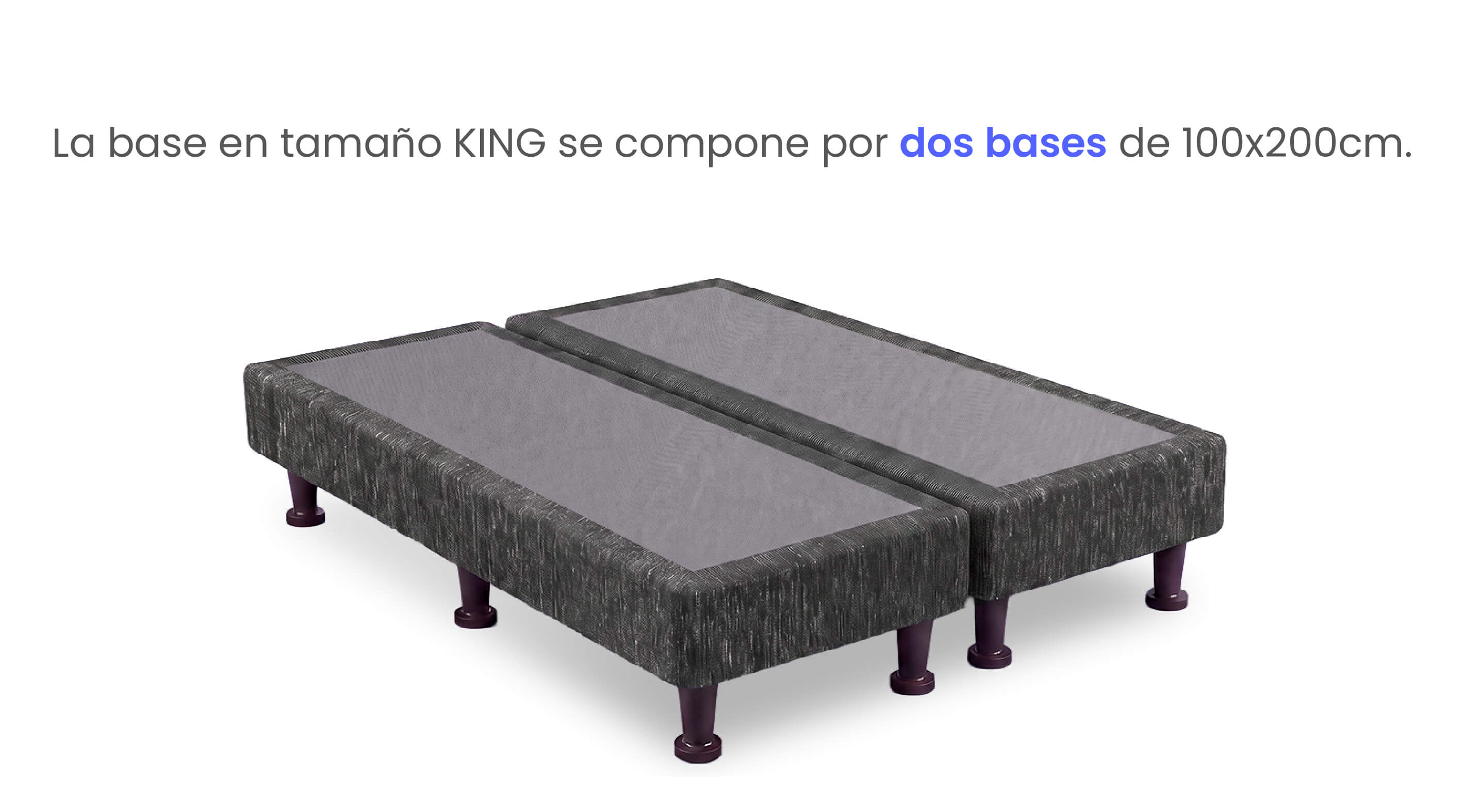 Base Beautyrest World Class King dividida en dos bases de 100 x 200 cm